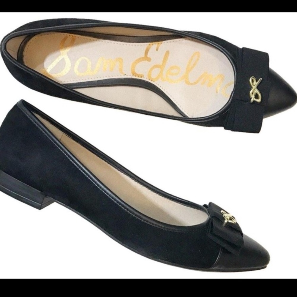 Sam Edelman black pointed toe flat shoe